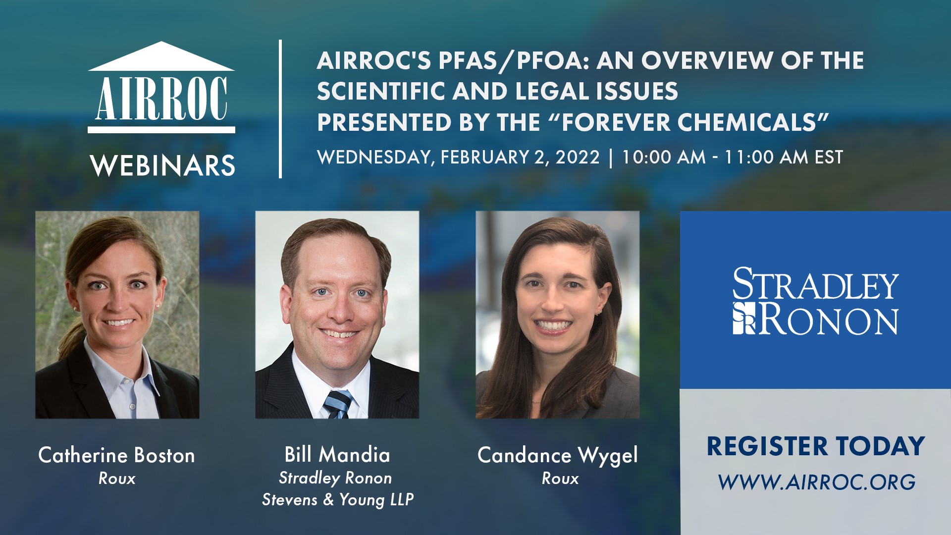 AIRROC's PFAS/PFOA CLE Webinar Roux to Present